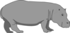 Gray Hippo Clip Art